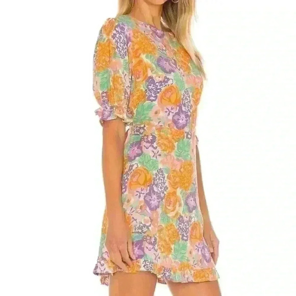 Faithfull The Brand Florence Mini Floral Dress Womens Size XS / 2 - Picture 4 of 9
